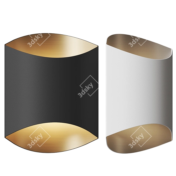 Sleek Modern LED Wall Sconce 3D model image 1
