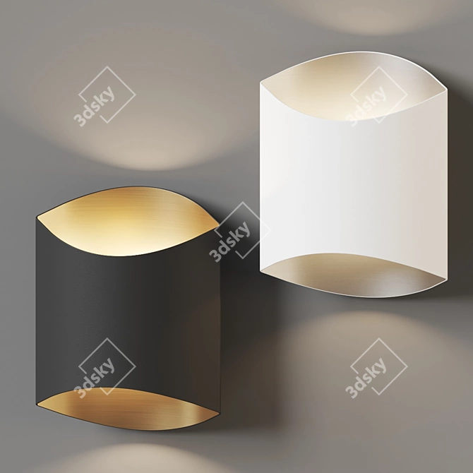 Sleek Modern LED Wall Sconce 3D model image 2