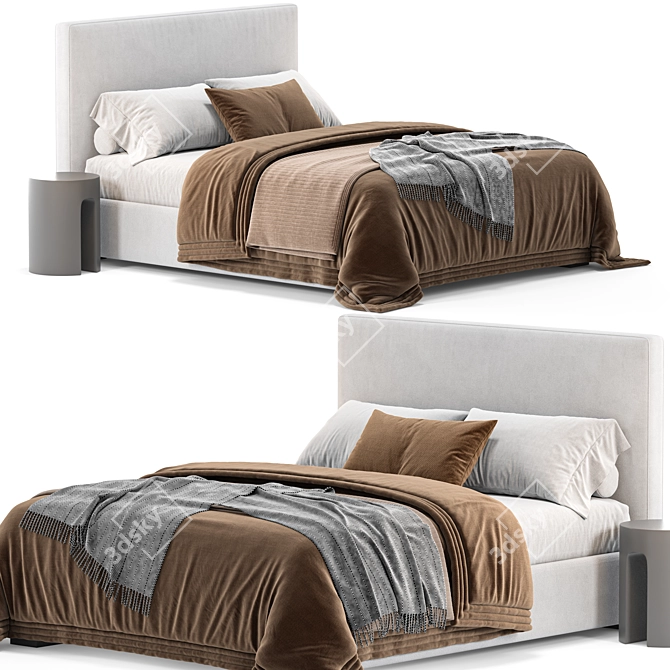 Modern Meridiani Stone Plus Bed 3D model image 1