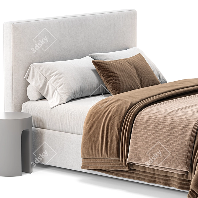 Modern Meridiani Stone Plus Bed 3D model image 2