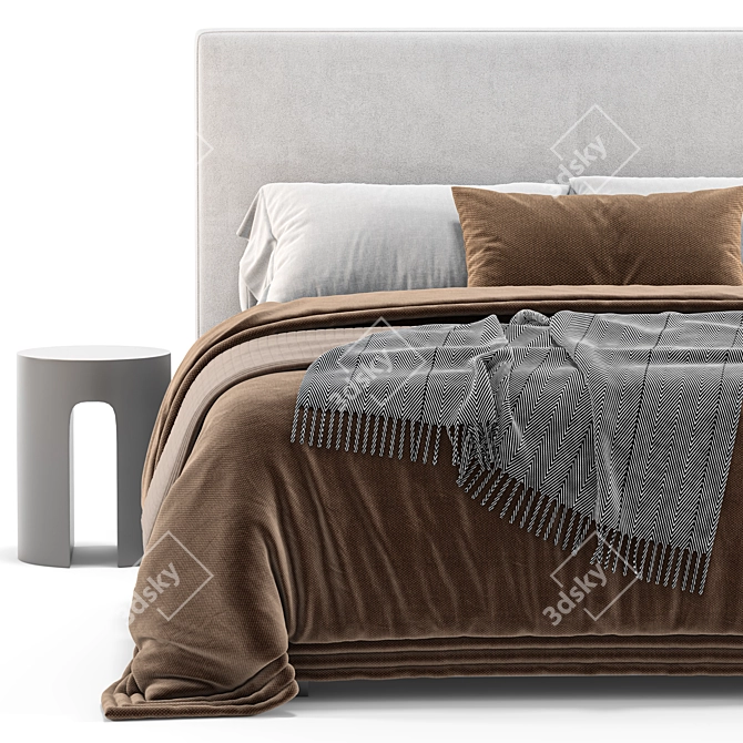 Modern Meridiani Stone Plus Bed 3D model image 3