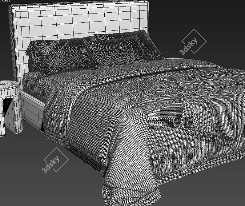 Modern Meridiani Stone Plus Bed 3D model image 4