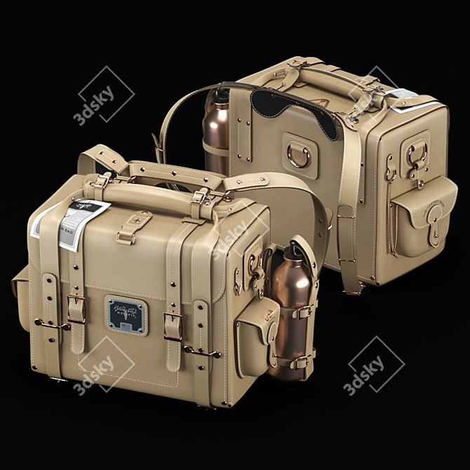 Leather Expedition Bag - Durable Travel Companion 3D model image 2