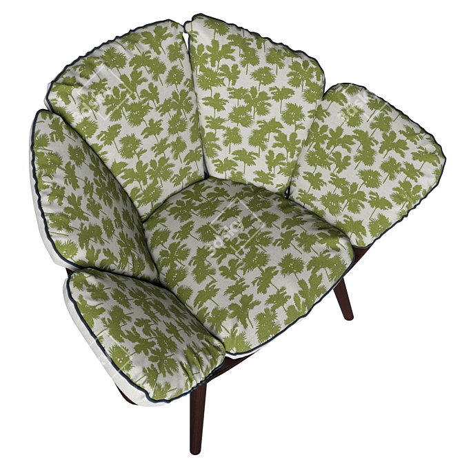 Innovative Sculptural Armchair with Textile Craftsmanship 3D model image 2