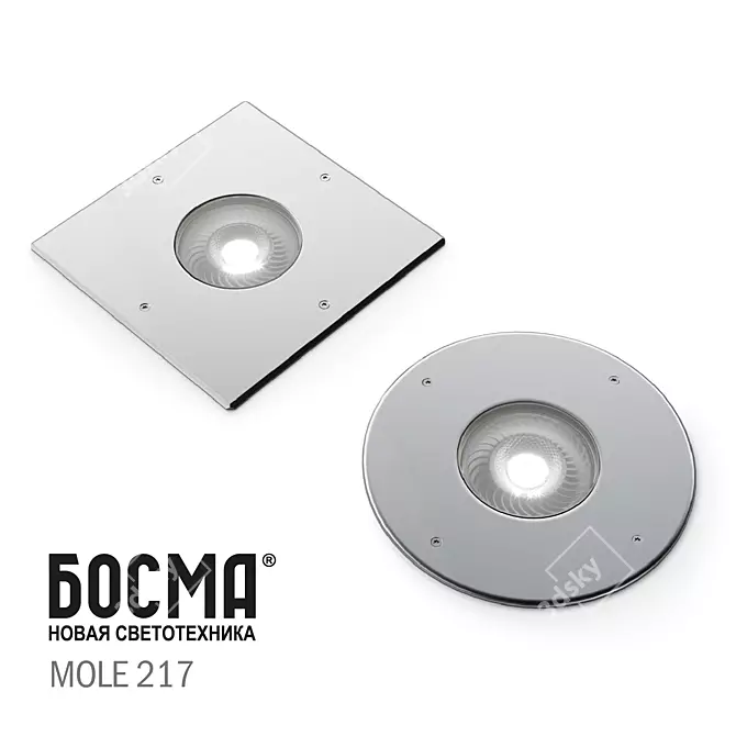 MOLE 217 Stainless Steel Spotlight 3D model image 1