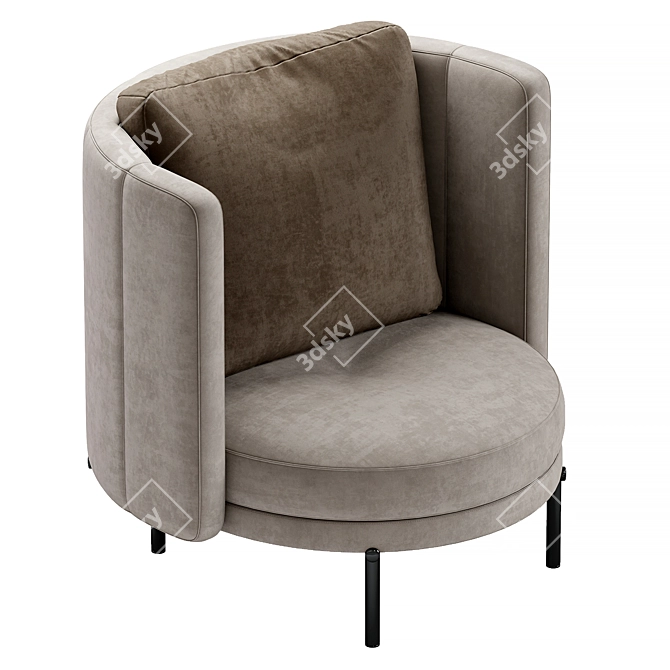Minotti Tor Armchair Texture OBJ 3D model image 3