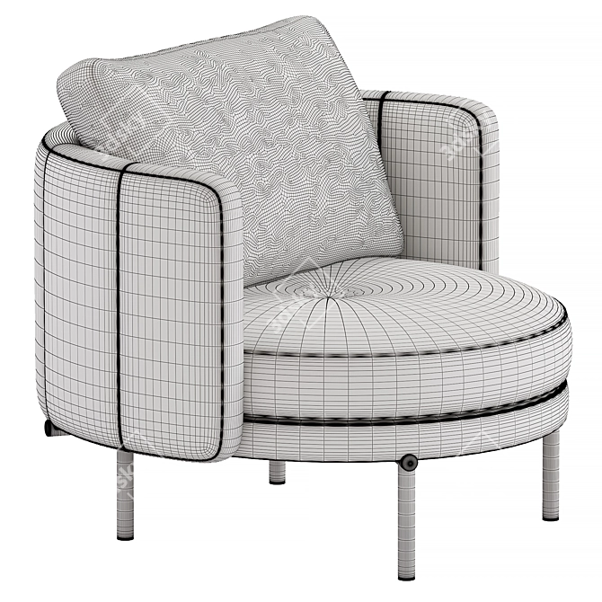 Minotti Tor Armchair Texture OBJ 3D model image 4