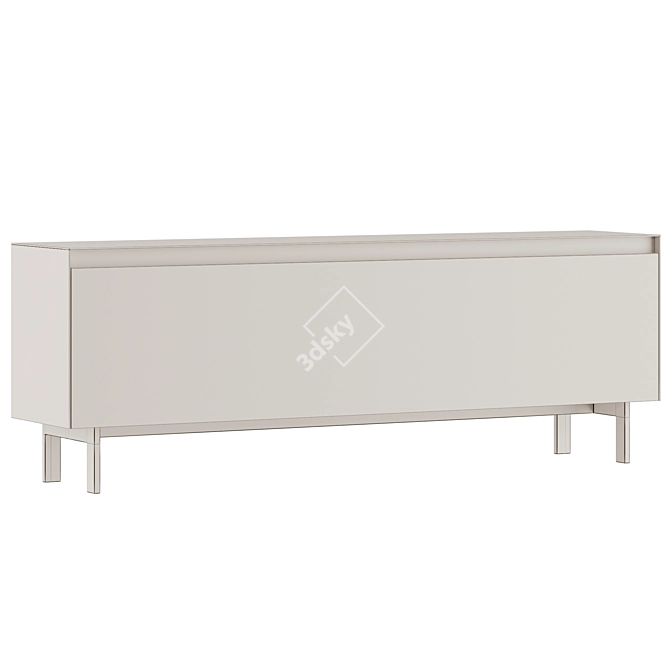 Modern Glass and Wood Sideboard 3D model image 2