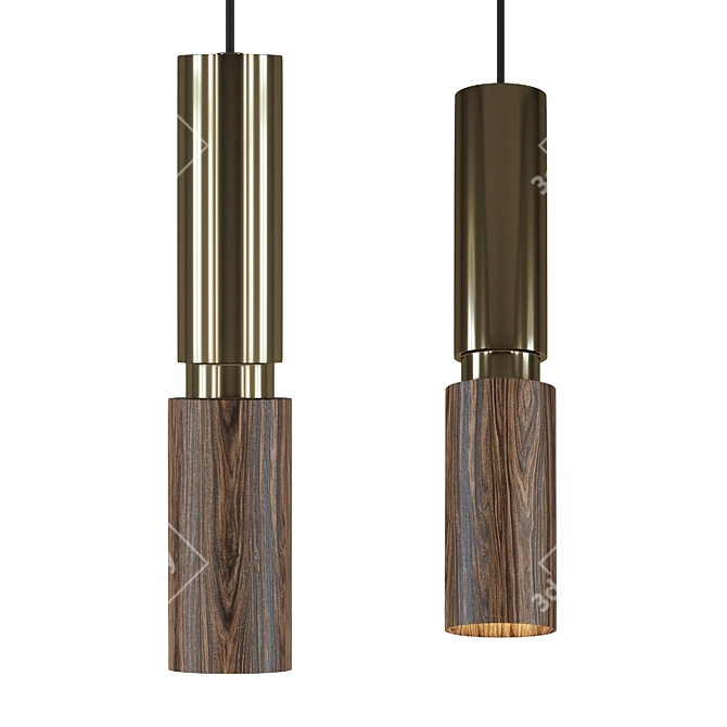Mexican Wood Pendant Light 3D model image 3