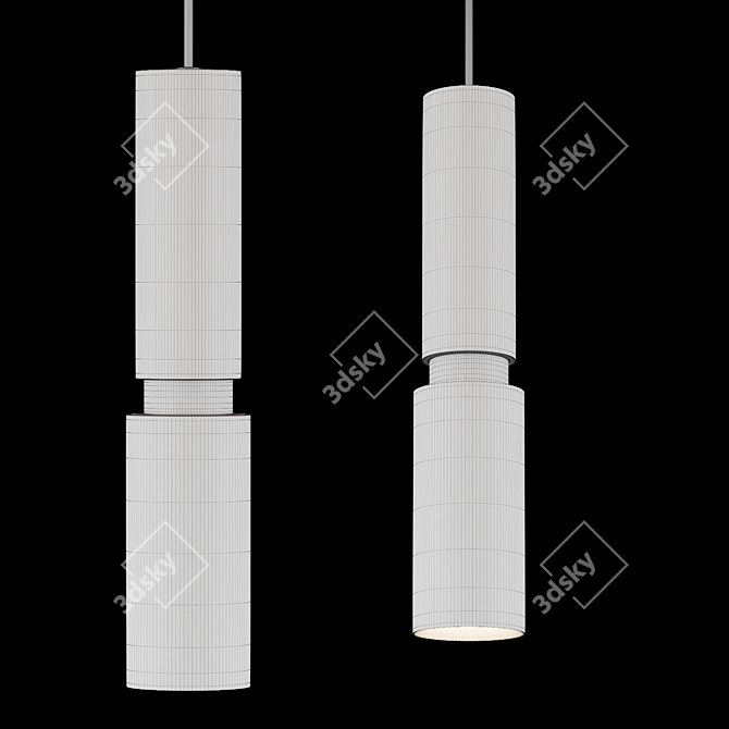 Mexican Wood Pendant Light 3D model image 4