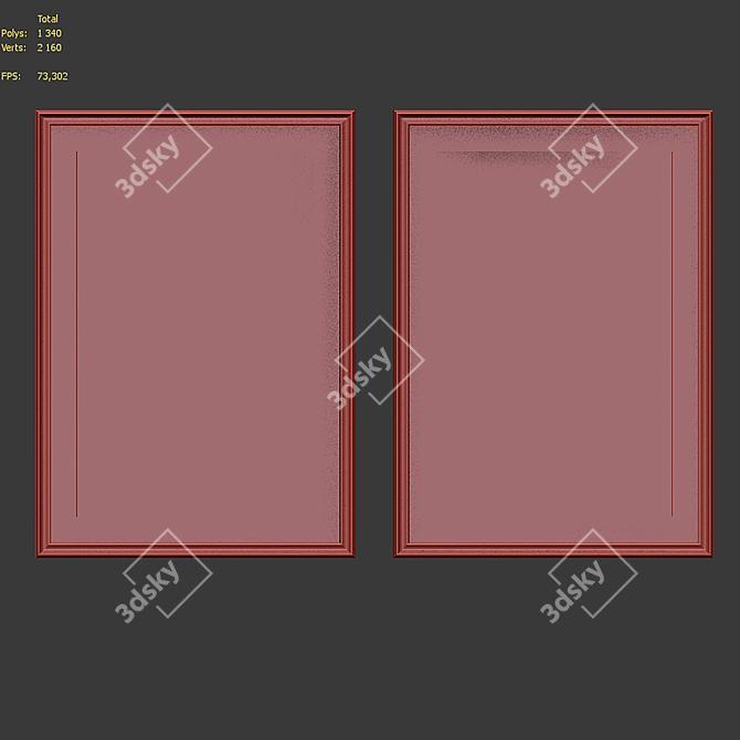 Classic Architectural Sketch Picture Frame Set 3D model image 7