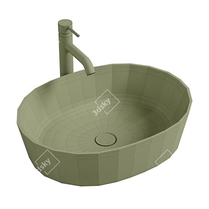 Roca Inspira 50 Basin, White 3D model image 2