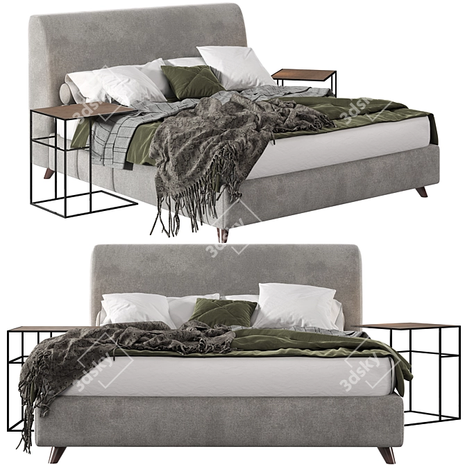 Twils èS Bed: Sleek, Modern Design 3D model image 1