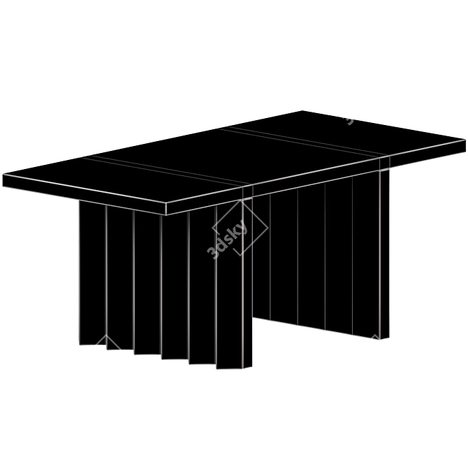 Sleek Atlas Dining Table 3D model image 2