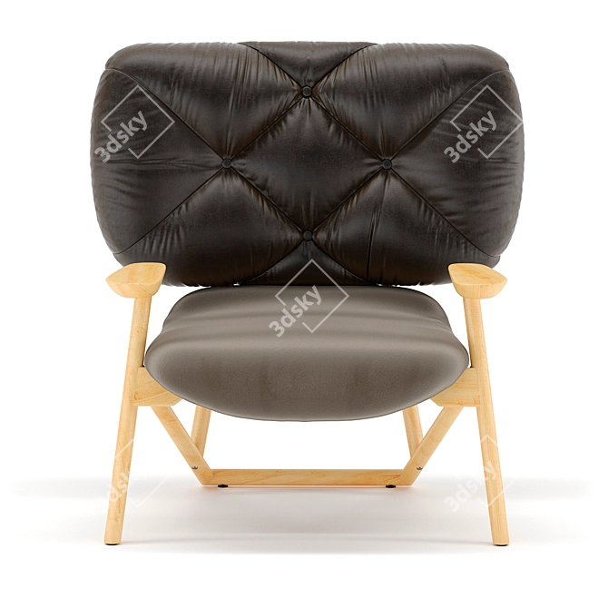 Modern Crafted Lounge Armchair 3D model image 7