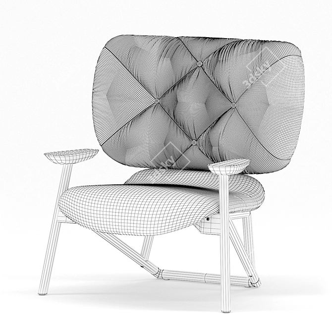 Modern Crafted Lounge Armchair 3D model image 10