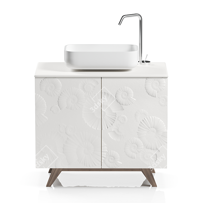  Contemporary Stonelight Bathroom Vanity 3D model image 1