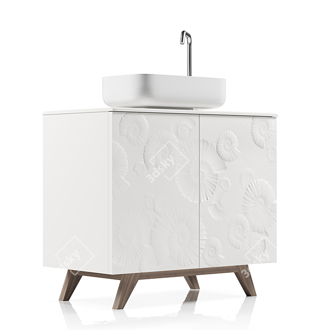  Contemporary Stonelight Bathroom Vanity 3D model image 2