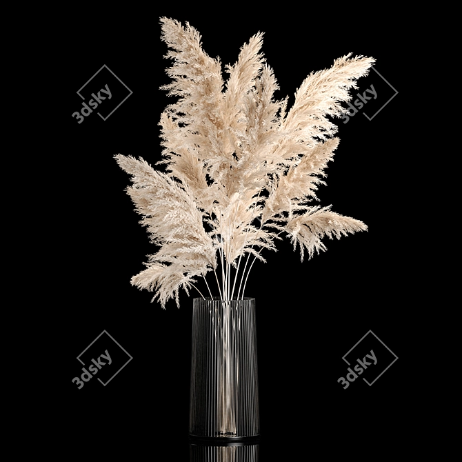 Luxury Pampas Grass Bouquet Vase 3D model image 5