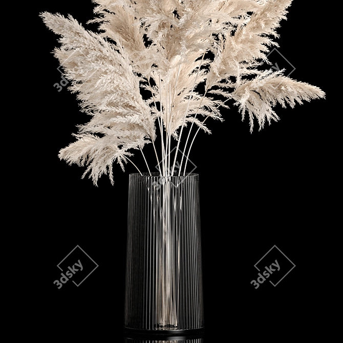 Luxury Pampas Grass Bouquet Vase 3D model image 9