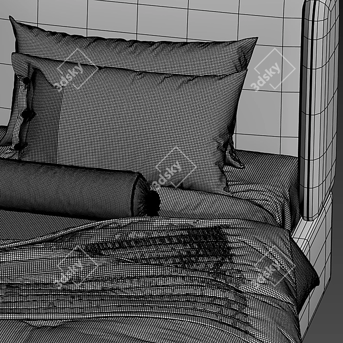 Plush Pink Paolo Single Bed 3D model image 4