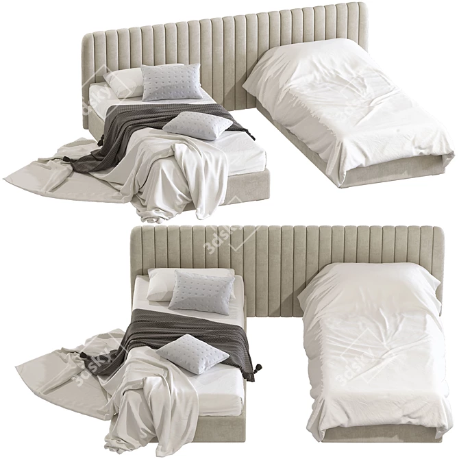 Modern Style Bed 247 Set 3D model image 1