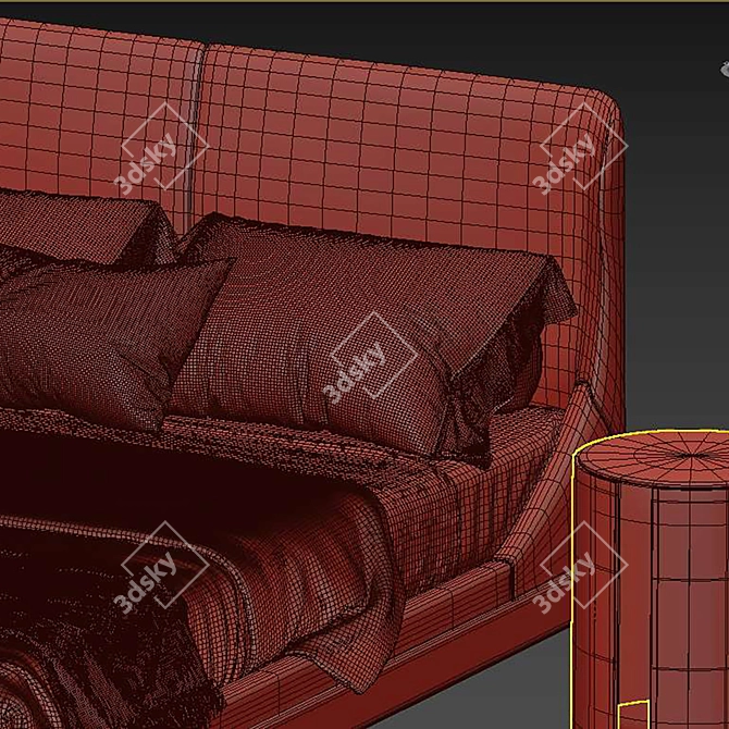 Modern Full-Size Bed 2015 3D model image 3