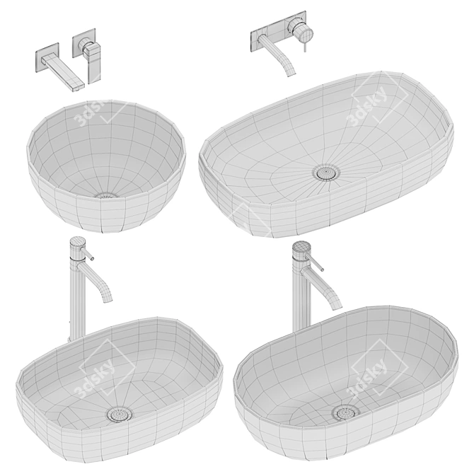 Dream Washbasin Set Collection 3D model image 2