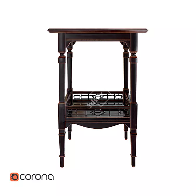 Compton Carved Maple Ebony Stylized Table 3D model image 2