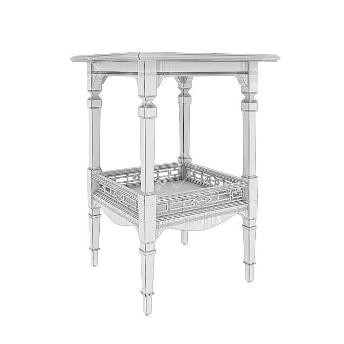 Compton Carved Maple Ebony Stylized Table 3D model image 3