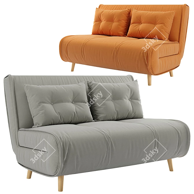 Modern Chic Grey Sofa Haru 3D model image 1