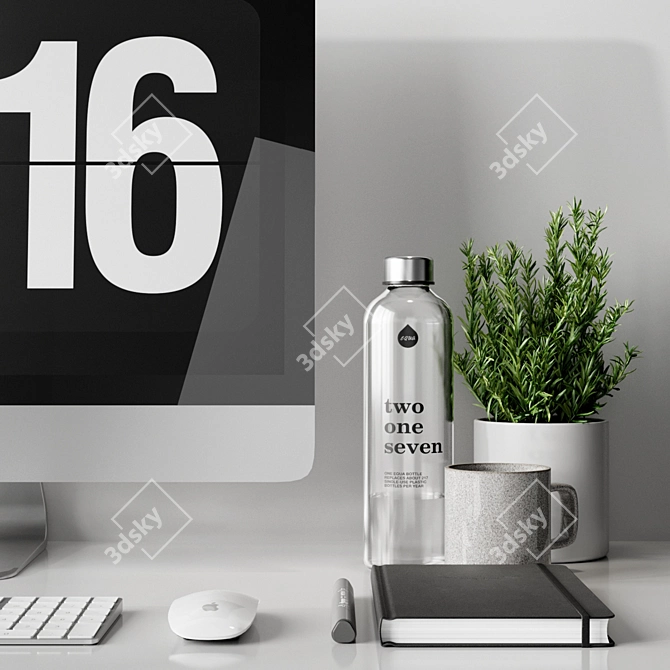 Desk Accessories Set, Modern Design 3D model image 2