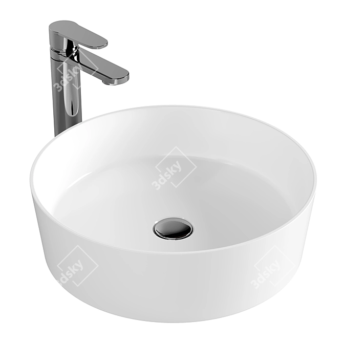 Ravak Uni 40 White Basin 3D model image 1