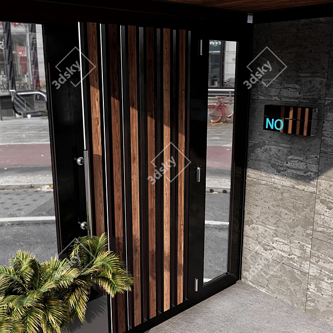 Contemporary Entrance Set with Canopy 3D model image 3