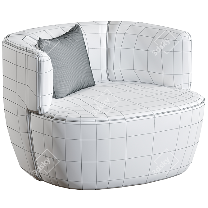 Contemporary Elain Armchair Design 3D model image 4