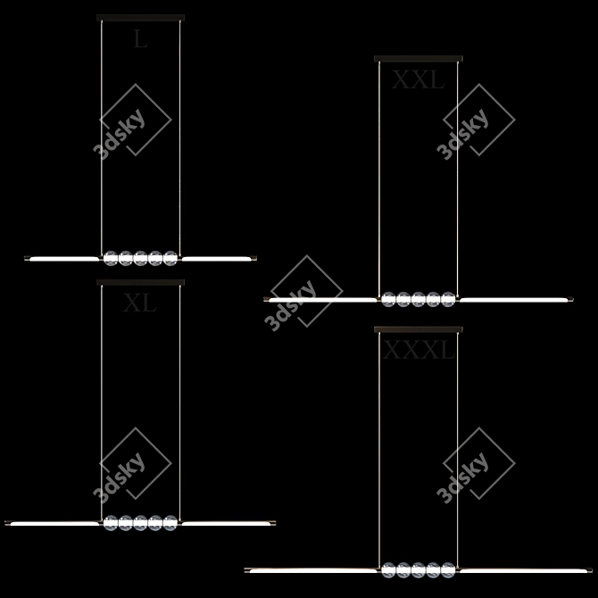  Crystal Prism LED Chandelier 3D model image 3