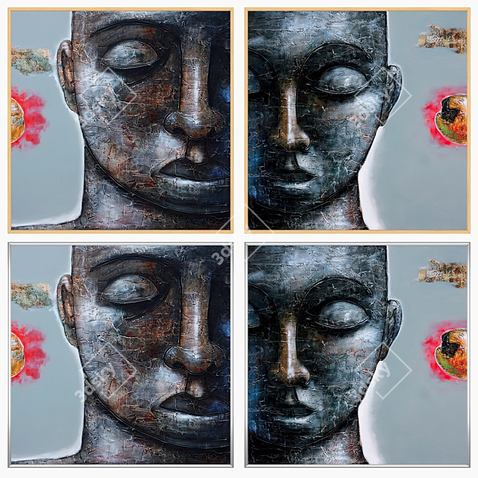 Set of 2 Paintings with Frames 3D model image 3