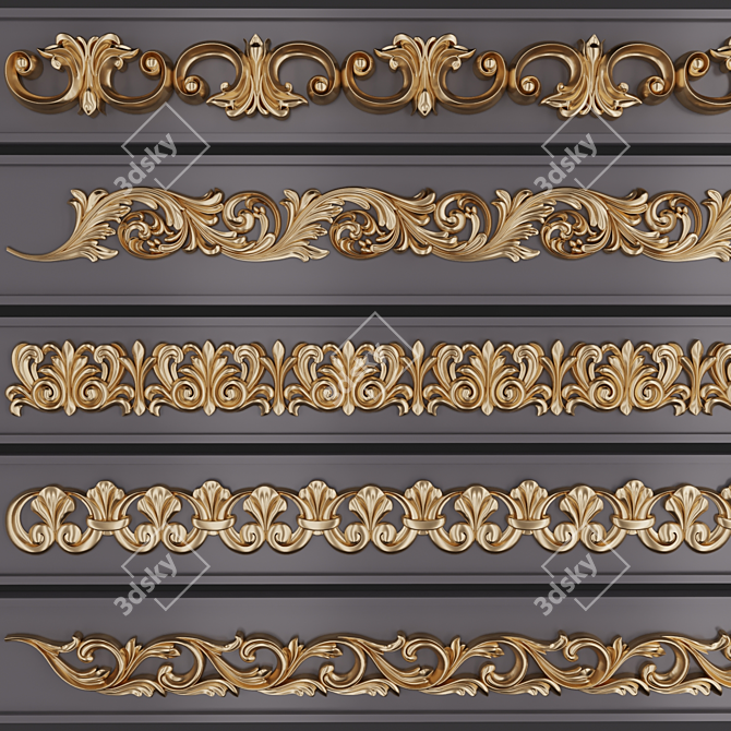 3D Software Trim Ornaments Pack 3D model image 1
