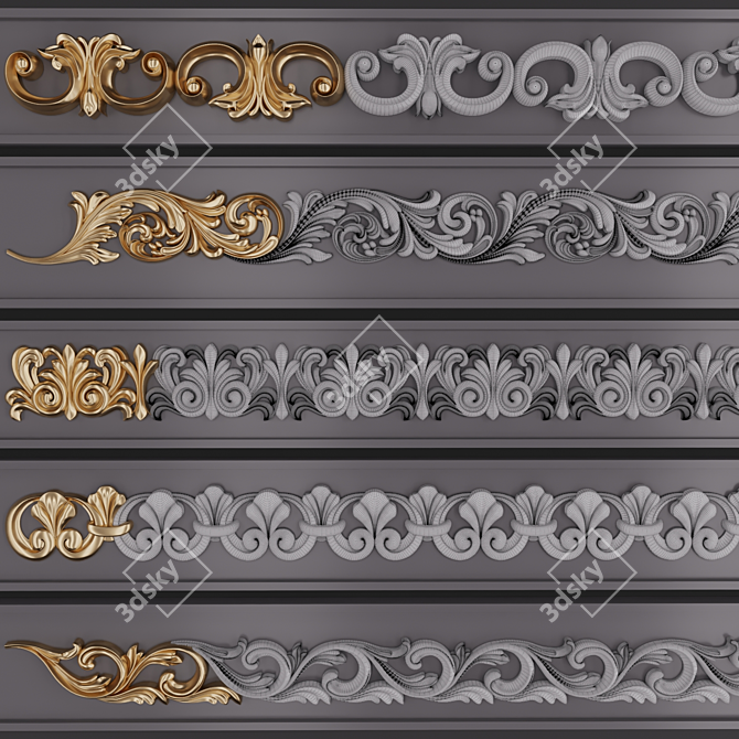 3D Software Trim Ornaments Pack 3D model image 3
