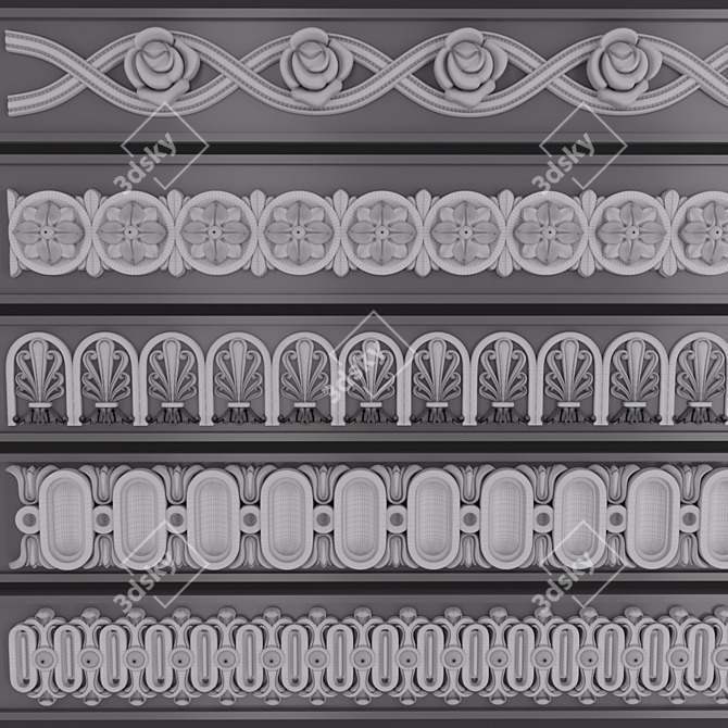 3D Trim Ornaments Pack 5 3D model image 2
