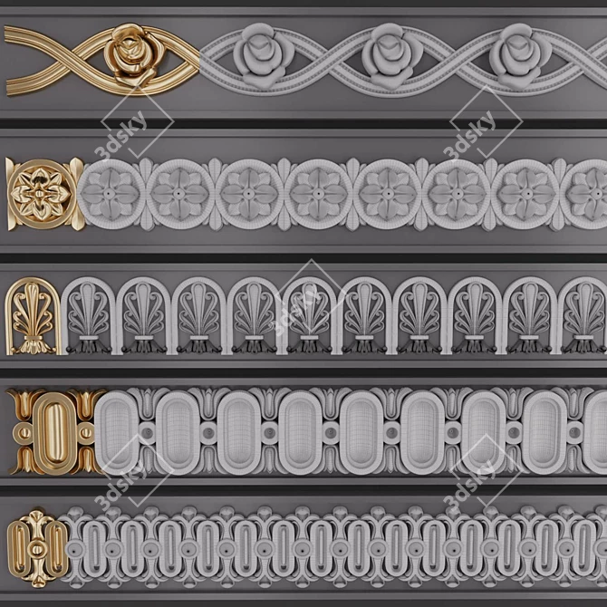 3D Trim Ornaments Pack 5 3D model image 3