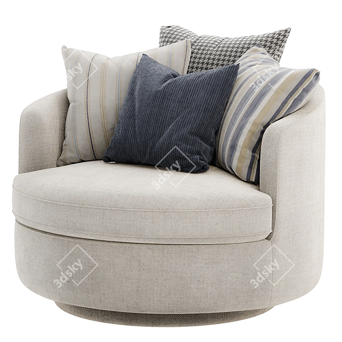 Luxury Swivel Accent Chair 3D model image 3