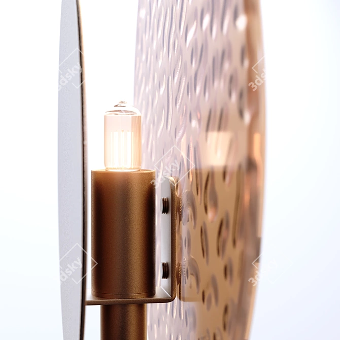 Elegant Amber Glass Metal Sconce 3D model image 1