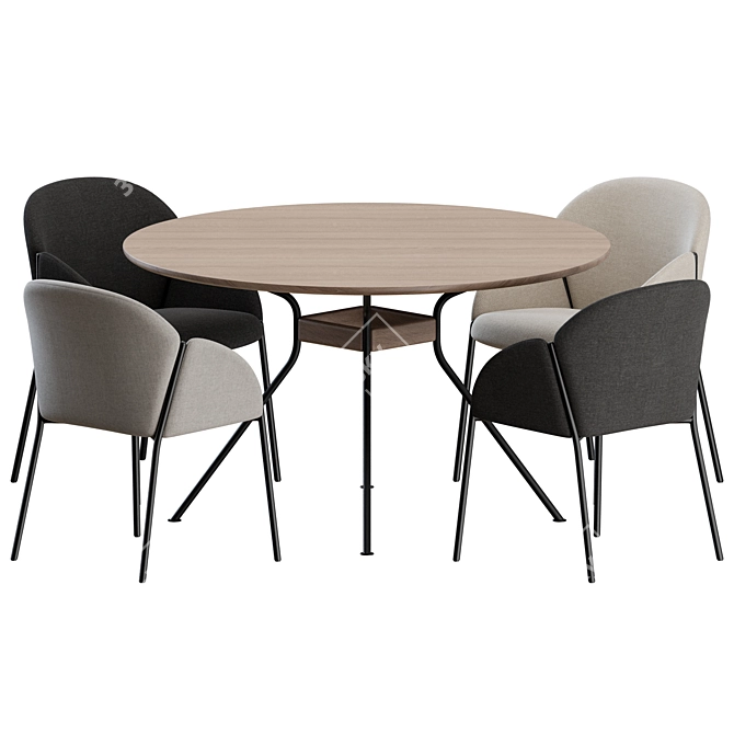  Modern Artifort Dining Set 3D model image 1