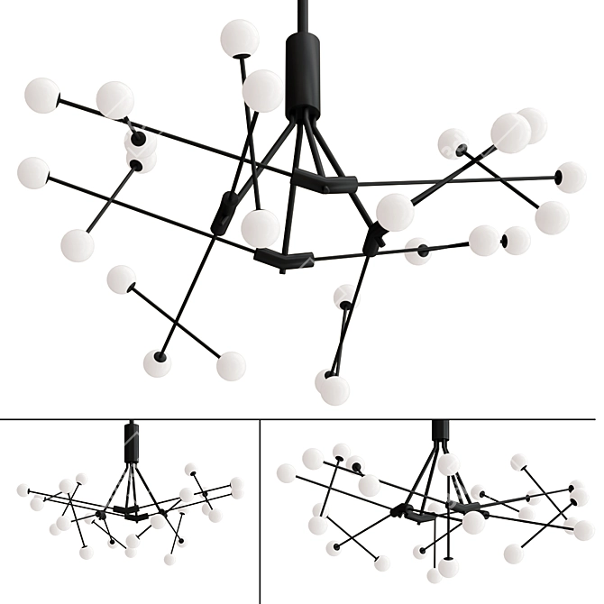 Modern Moto LED Chandelier 3D model image 1