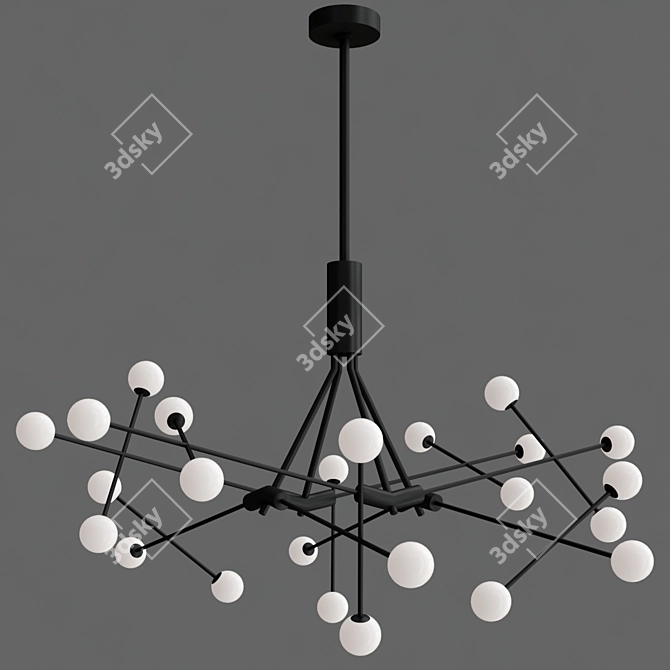 Modern Moto LED Chandelier 3D model image 2