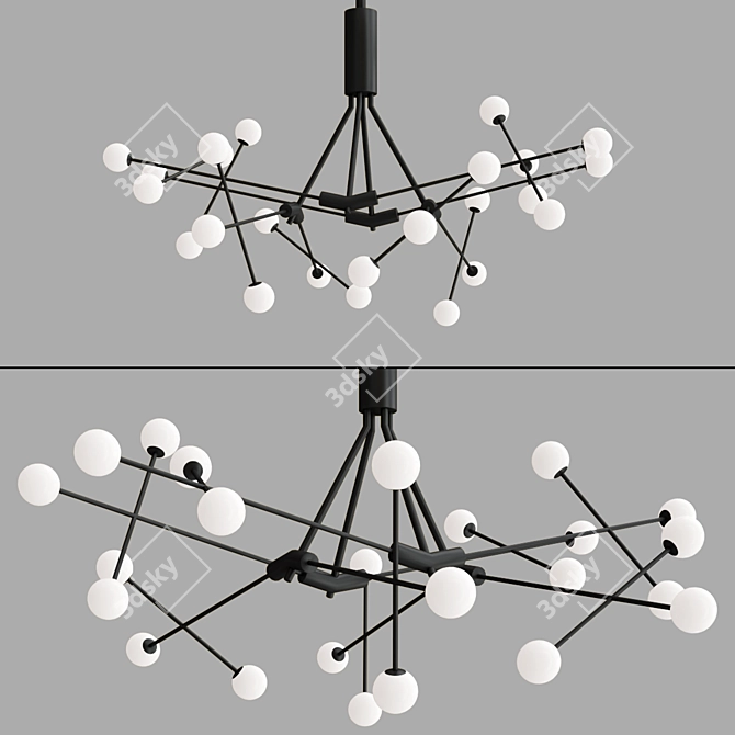 Modern Moto LED Chandelier 3D model image 3