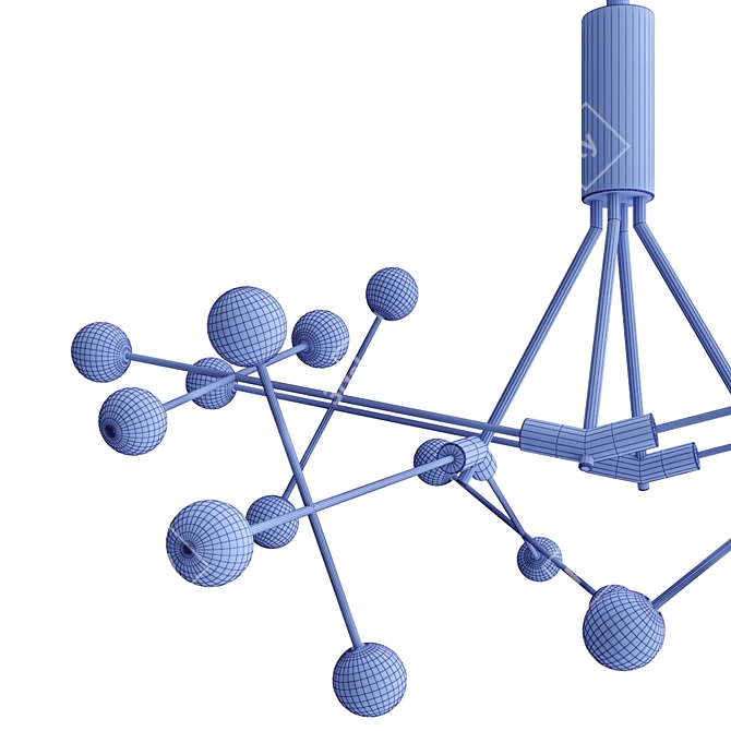 Modern Moto LED Chandelier 3D model image 4