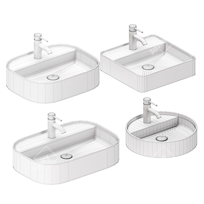 Ceramica Galassia Washbasin Set 2 3D model image 2