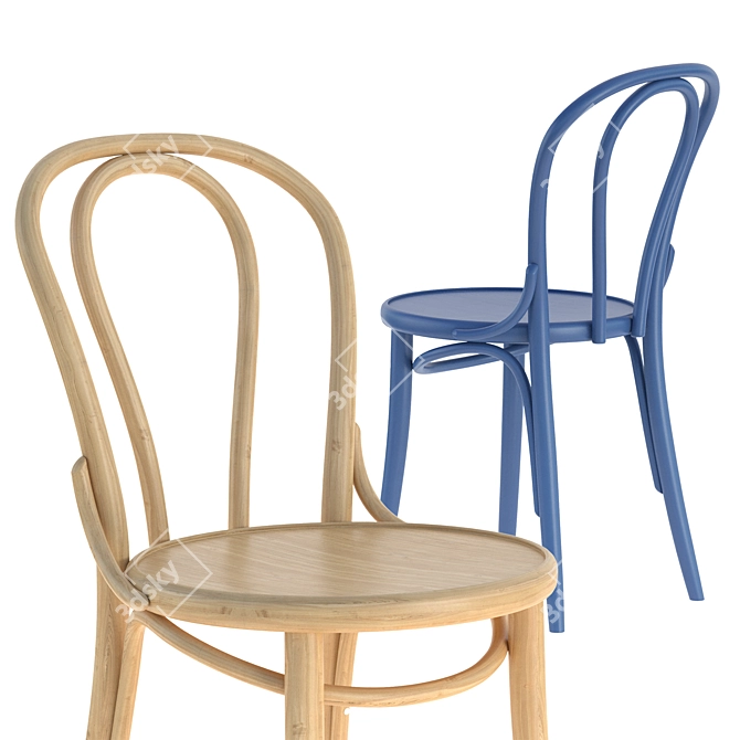Retro-style Ironica & 18 Chairs 3D model image 4